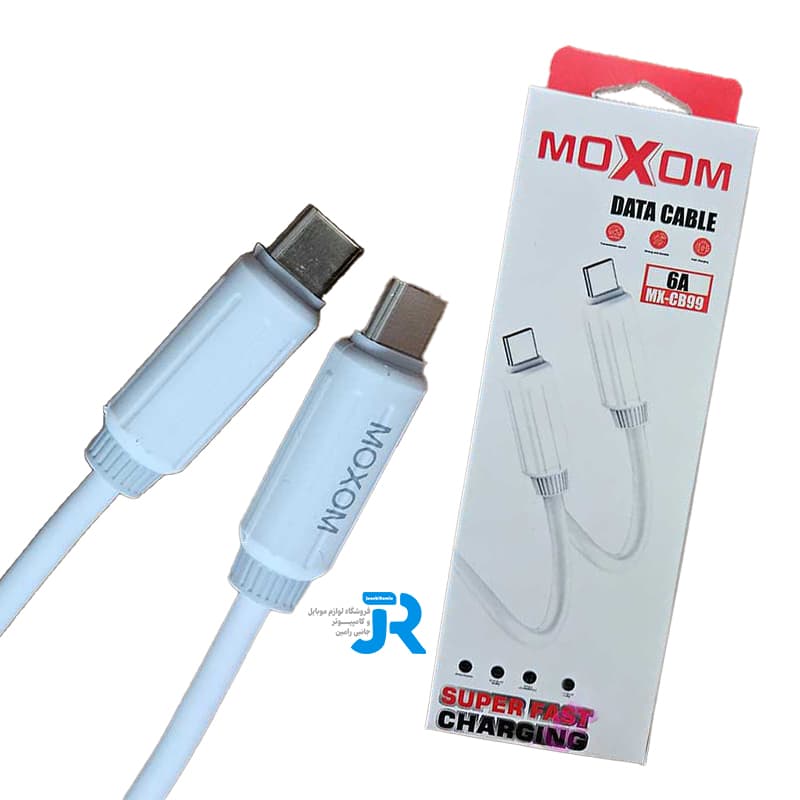کابل شارژر سوپرفست دوسرتایپ سی سیلیکونی MOXOM مدل MX-CB99