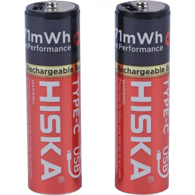  باتری دوتایی قلمی شارژی هیسکا Hiska  ظرفیت 835mAh + گارانتی