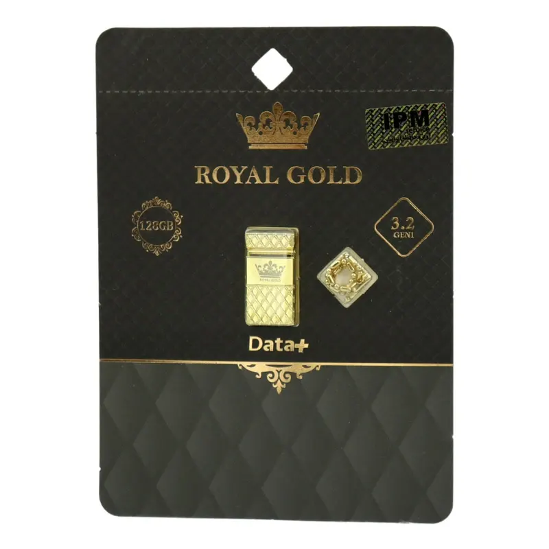 فلش مموری 128 گیگ دیتا پلاس Data+ Royal Gold USB3.2 + گارانتی مادام العمر
