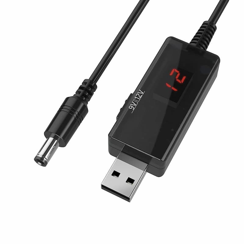 کابل USB به DC پاوربانکی 9v - 12v ،2A  فیش DC 5.5×2.5